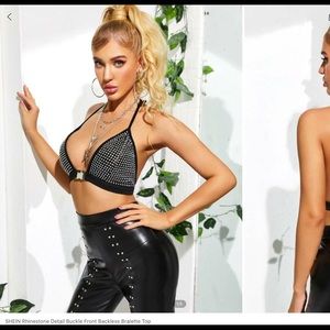 SHEIN black rhinestone bralette